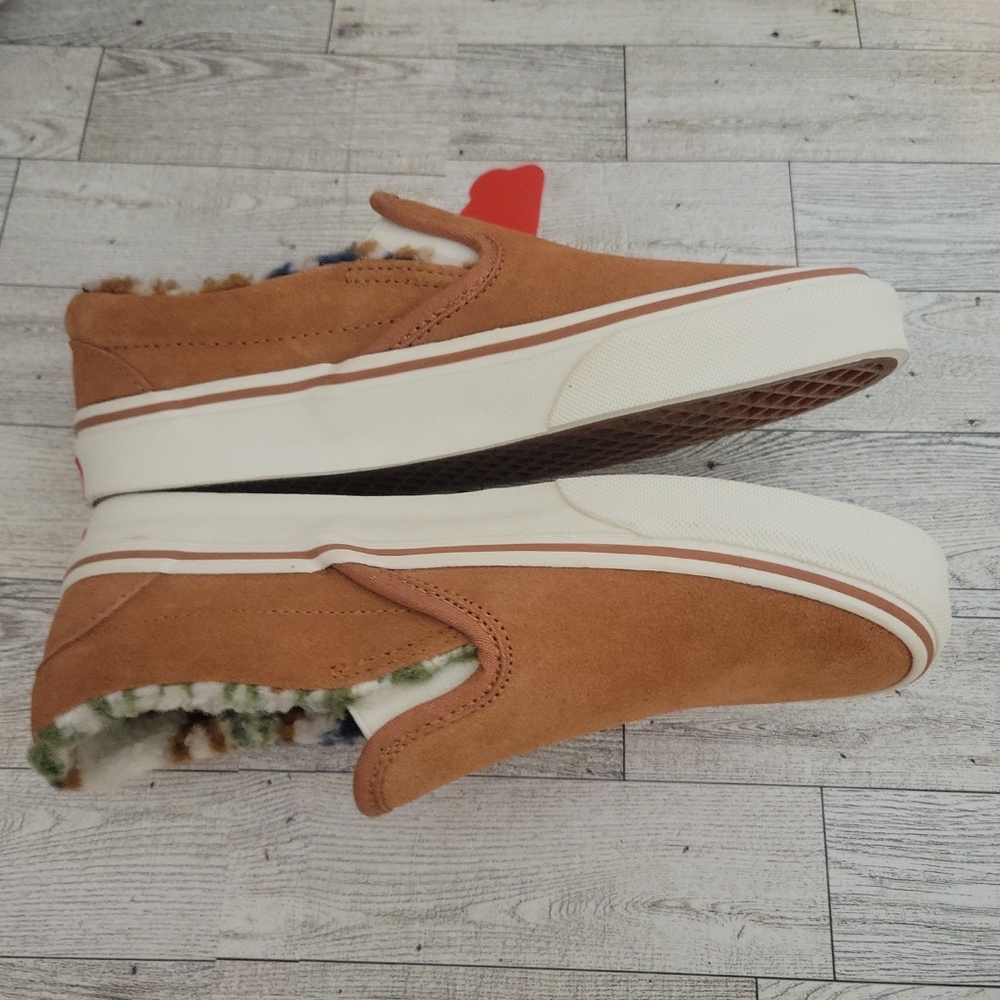 Vans Slip-On Sneakers in Tan with White Sole - Picture 8 of 12